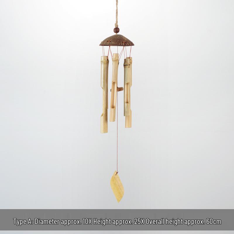 Bamboo Wind Chime: Outdoor Asian-Inspired Courtyard, Balcony, and Camping Ornament