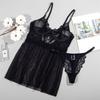 New Sexy and Fun Underwear Mesh Transparent Women's Pure Desire Perspective Attractive Sling Thong Sleepwear Dress