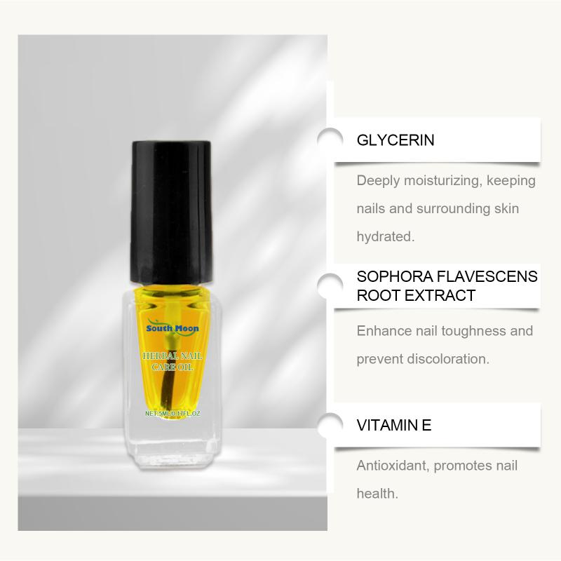 Herbal Nail Care Oil Cuticle Softener Strengthens Repairs Dry Damaged Nails Deep Moisturizing for Home Manicure