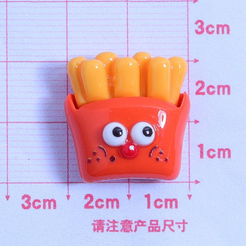 10 Pcs New Cute Cartoon Pizza, French Fries, Hamburgers Series Resin Scrapbook Diy Jewelry Children Gift Hairpin Accessories A57