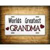 1pc Rustic Grandma License Plate World's Greatest Grandma Auto Tag Heartwarming Car Gift Sign