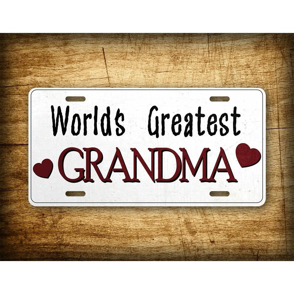 1pc Rustic Grandma License Plate World's Greatest Grandma Auto Tag Heartwarming Car Gift Sign