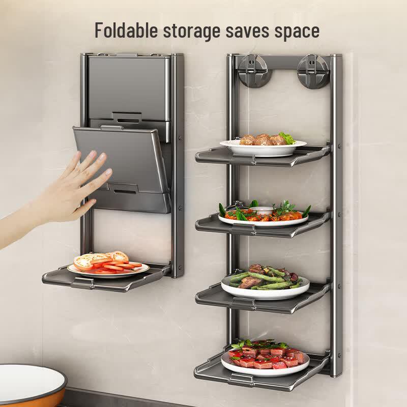 Jia Du Foldable Wall-Mounted Kitchen Prep Rack