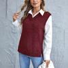 Women's Color Knitted Fashion Vest Casual V-neck Base Sweater