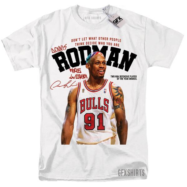 Dennis Rodman Chicago Bulls Rodzilla The Worm Vintage Graphic Design T-shirt XL