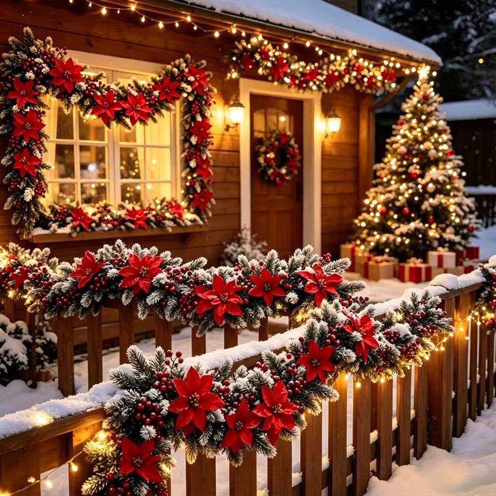 Simulated Christmas Wall Hanging Vine Faux Pine Garland Christmas Home Decoration