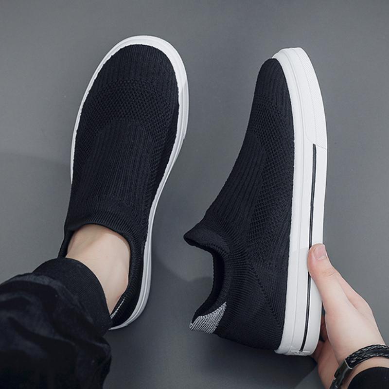 Men's Sneakers Men Spring Casual Breathable Ultralight Slip On Shoes Mesh Sock Mouth Jogging Athletic Ultra Light Board Shoes