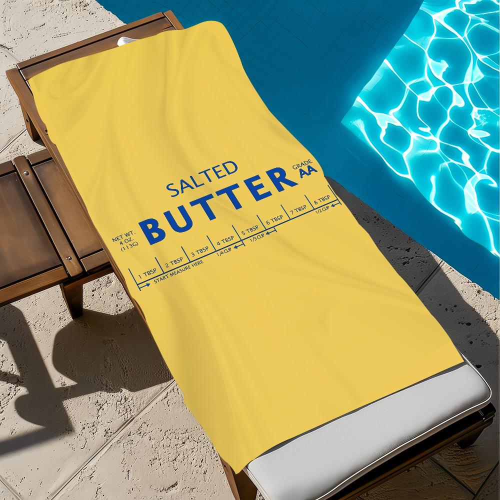 Salted Butter Label Funny Towel Beach Quick Dry Soft Pool Towels Gift for Travel Gym Shower Camping sports