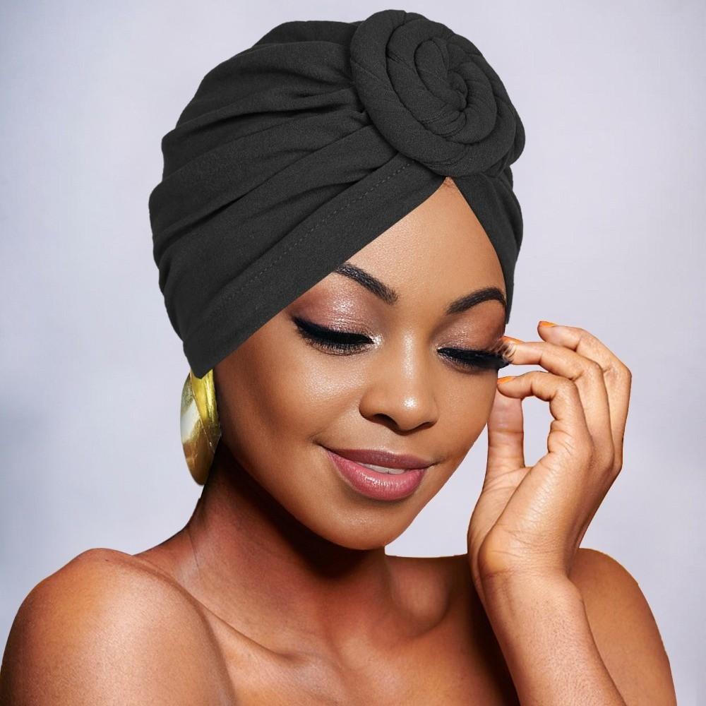 Elastic Twist Knot Turban Hat Wrap Style Cancer Chemo Hat Fashion Hijab Caps  Women Headwear