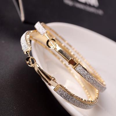 Κυρία Γυναικείο Vintage Κοσμήματα Θαμπό Γυαλιστερό Κρεμαστό Στρογγυλό Κρεμαστό Πάρτι Μεγάλο Κρικάκι