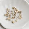 14K Gold-Filled Zircon Square Cross Spacer Beads for DIY Jewelry 