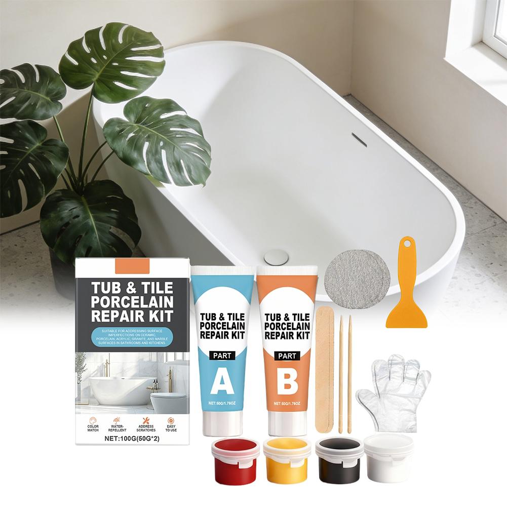 Fliesenreparatur-Set Paste Fliese Keramik Porzellan Reparatur Marmorboden Toilette Waschbecken Riss Schaden Bruch Fuge Reparatur Set