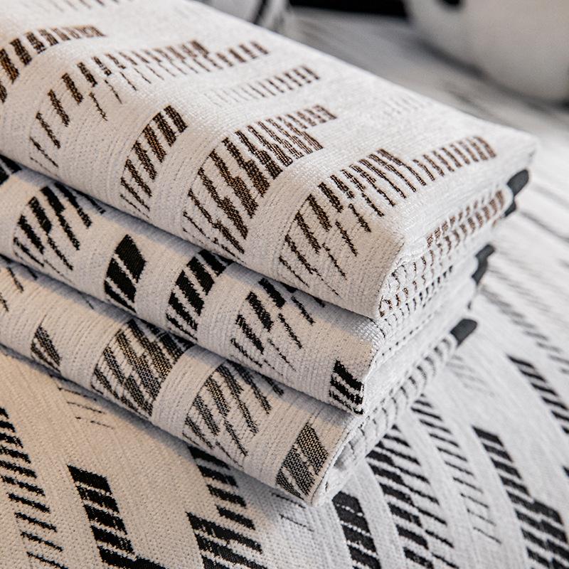 Light Luxury Sofa Cushion Four Seasons Universal Nonslip Couch Cover Chenille Black White Weaving Sofa Mat Living Room Couch Mat