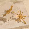 Korean Designer Starburst Stud Earrings – High-End Stainless Steel Jewelry with Ear Care