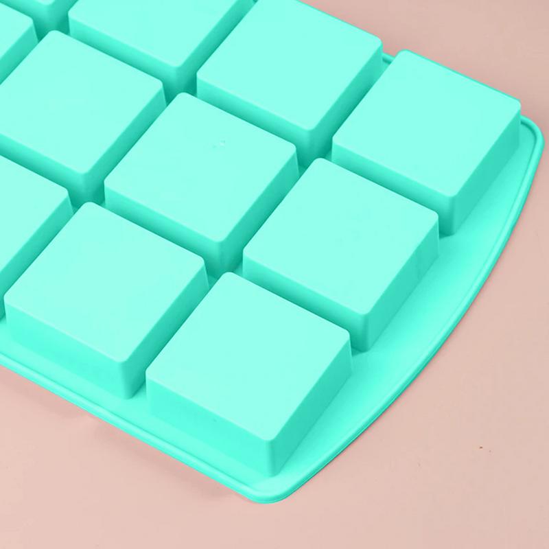 Silicone Brownie Pan With Dividers 12 Grids Soap Candle Mold Chocolate Bar Mold Kitchen Baking Decoration Non-Stick Center For