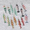 5Pairs Multi Segment Salmon Fish Earrings Hook Piercing Beach Drop Earrings  Party