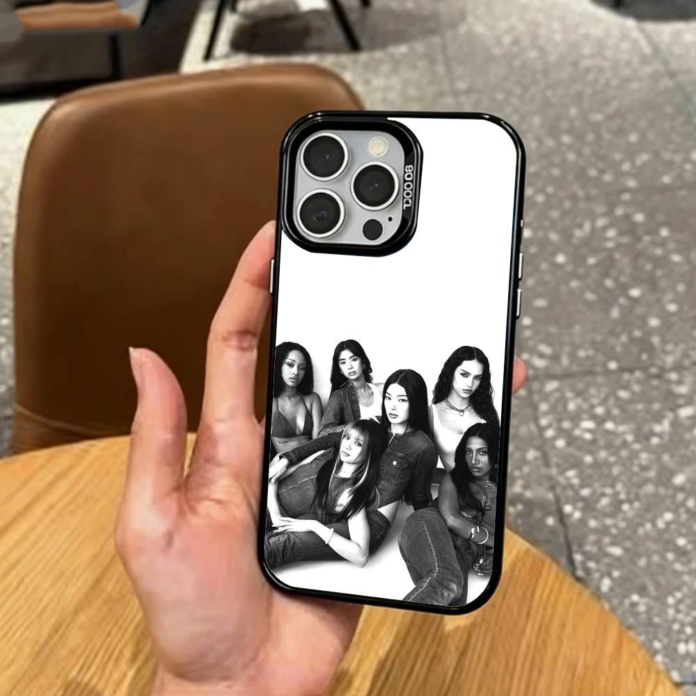Hot Group Music K-KATSEYE Phone Case For iPhone17,16,15,14,13,12,11 Plus,Pro Max Colored Silver Plated Inside Cover iPhoneXSMAX