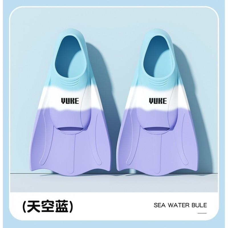 Kids Silicone Short Fins Swimming Training Freestyle Breaststroke Adjustable Size Lightweight Dive Gear