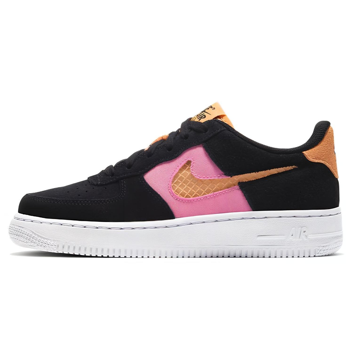 

Nike Air Force 1 Low top Kids Skateboarding Shoes Black Pink Teenagers CJ4093-002 35.5