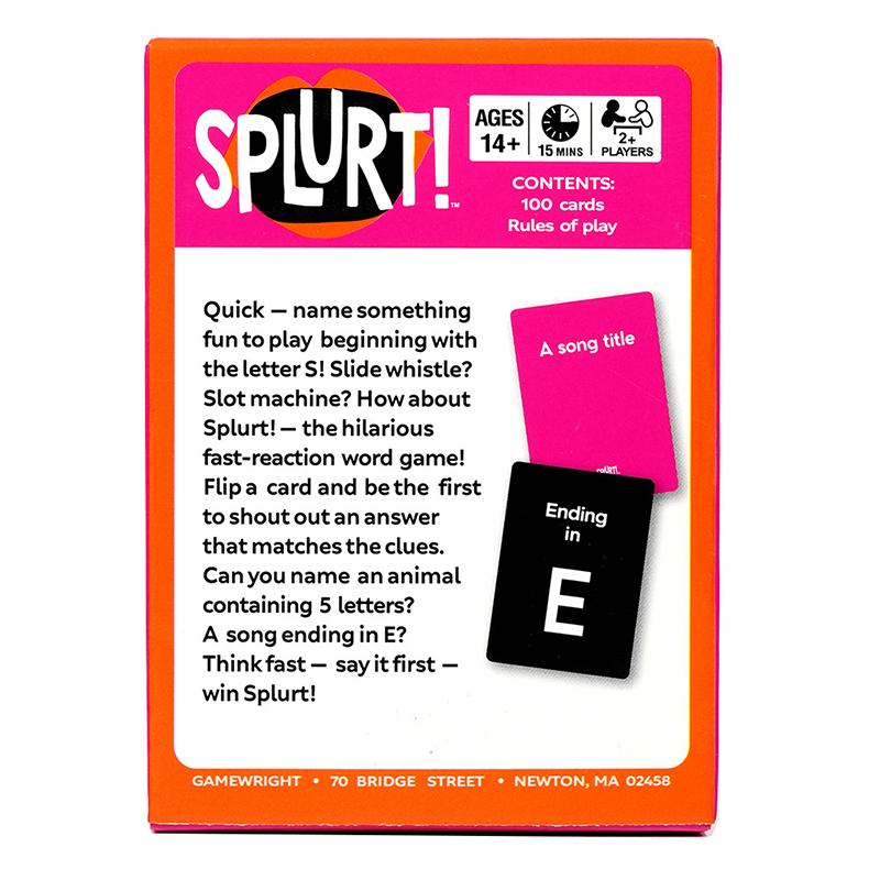 Splurt Think Fast Say It First Portable Party Card Game Pink Board Game Christmas Birthday Party Game Gifts 1pc