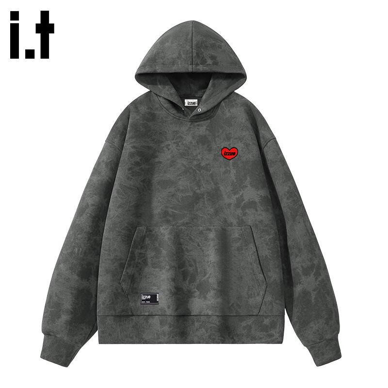 

izzue it Men s Letter Print Tie-Dye Hooded Sweatshirt L