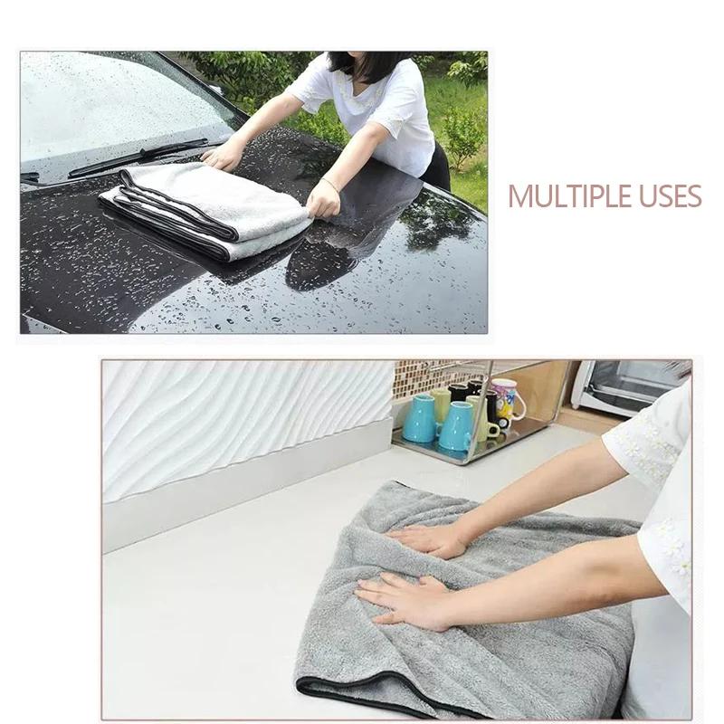 60x40cm Microfiber Car Wash Towel Fast Drying Auto Cleaning Extra Soft Cloth High Water Absorption for Car Wash Accessorie