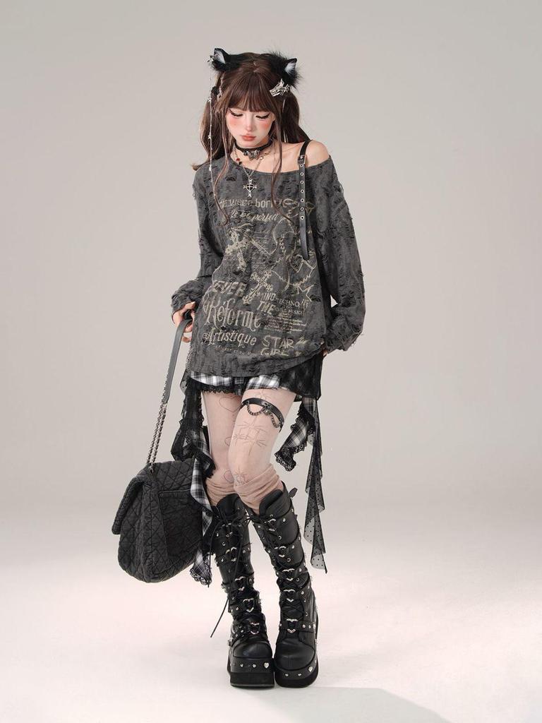 Sladký a pikantní dámský top s dlouhým rukávem odhalující ramena - Trend raného podzimu