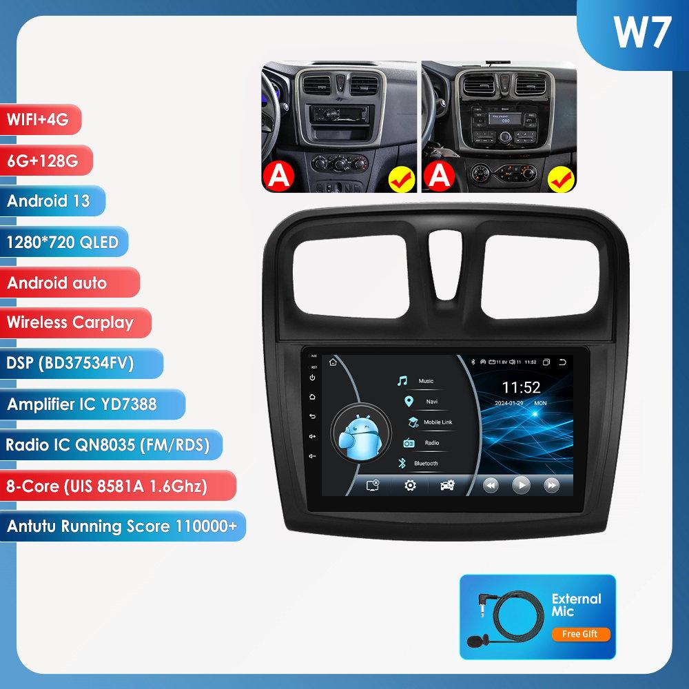 OSSURET Carplay 4G Android 13 автомобильное радио для Renault Logan 2 2014 - 2019 Sandero 2 мультимедийный видеоплеер GPS 2din Автомагнитола 7862 интеллектуальный экран