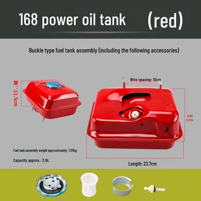 168F170/188F190 Vodní čerpadlo a palivová nádrž pro mikro-kultivátor pro benzínové motory GX160/390 - Závitový port.