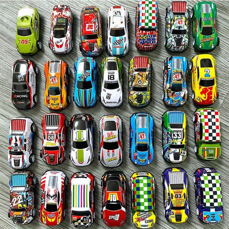 1Pcs Boys Sliding Inertia Pull Back Vehicle Toy Alloy Diecast Car Mini Cars Model Toys Birthday Gift For Kid Toddler