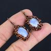 Blue Lace Agate Handmade Gemstone Earrings, Copper Electroformed Earrings Antique Jewelry, Earrings For Engagement Gift