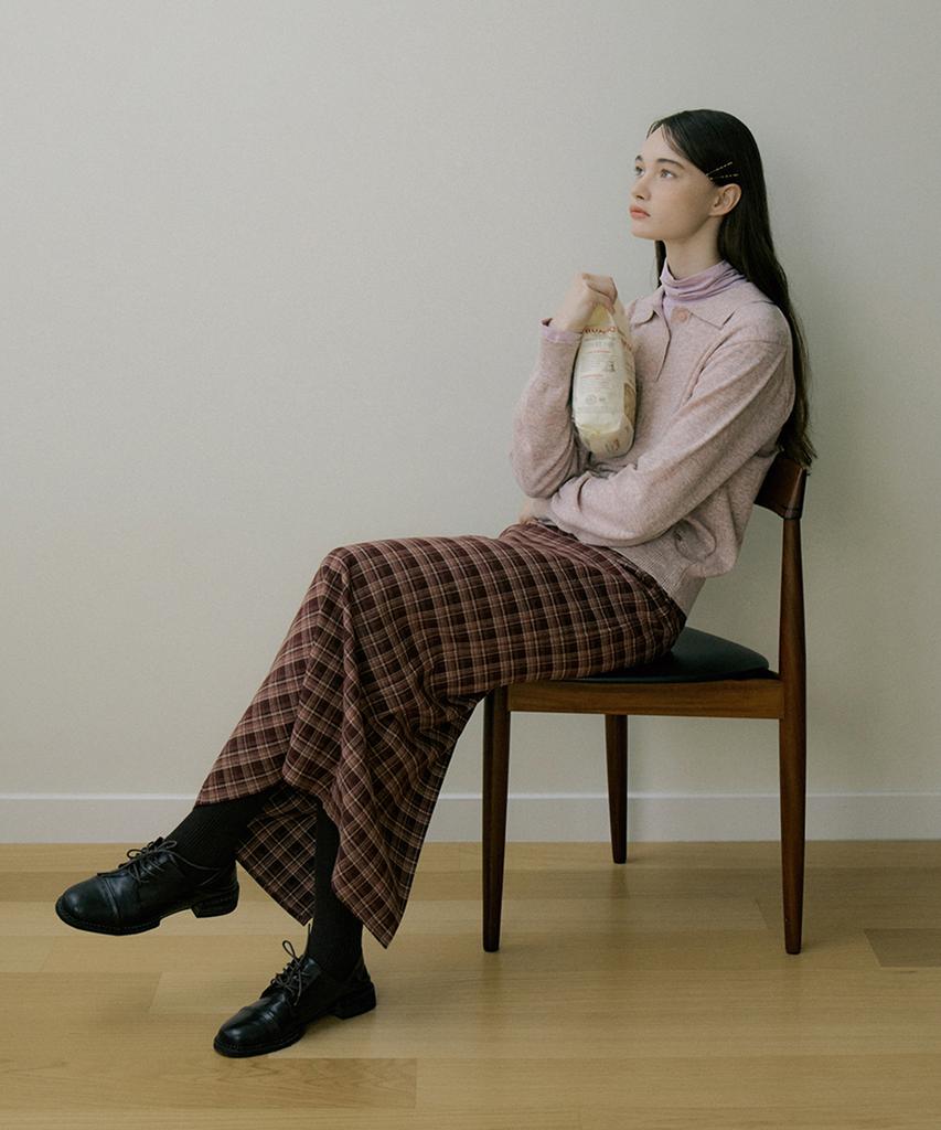 Riorg Eot Soft Check Maxi Skirt Butter Wine