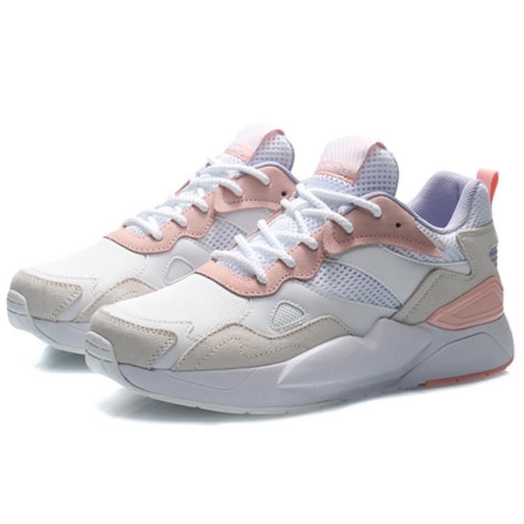 Li Ning Honor 2020 Breathable Support Lightweight Low Top Sports Casual Shoes Women's White Pink AGCQ172-1