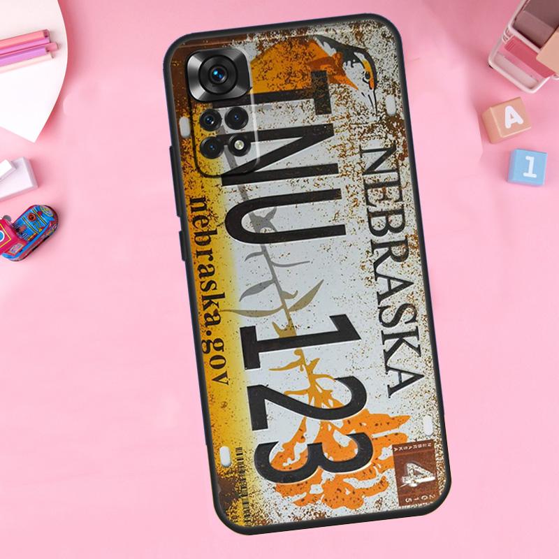 Retro Funny License Plate For Xiaomi Redmi Note 14 10 11 12 13 15 Pro Plus Phone Case For Redmi 15C 14C 10C 12C 13C 15