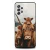 Mielas Škotijos galvijas telefono dėklas Samsung S25,S24,S21,S22,S23,S30,Ultra,S20,Plus,Fe,Lite,Note,10,9,5G Juodas dangtelis