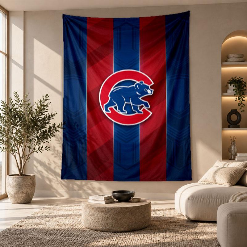 Decorative Tapestry,Chicago Cubs Printed Wall Art, Lightweight Wall Hanging For Bedroom Background