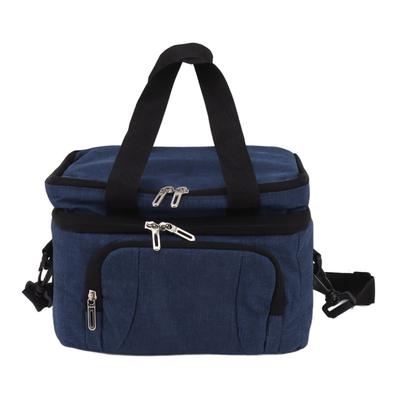 Collapsible Cooler Bag Oxford Cloth PEVA Leakproof Double Insulated Cooler Lunch Bag with Adjustable Shoulder Strap for