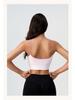 Women's Colorblock Seamless Knit Retro Sports Tank with Chest Pads and Spaghetti Straps
