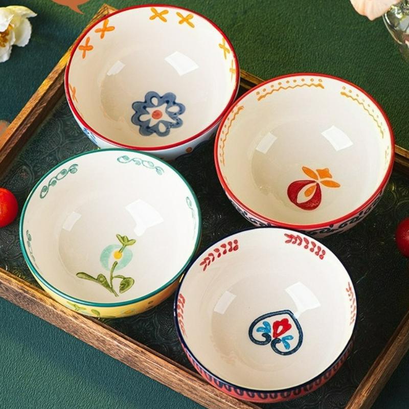 Kreatywna ceramiczna miska okrągła, domowa miska na makaron, pojemnik na jedzenie, ryż, zupa, jogurt, sałatka, mleko, owsianka, naczynia kuchenne