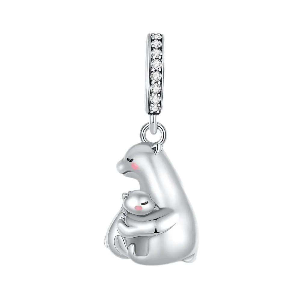 Polar Bear Charms Bead Copper Snowflake Dangle Pendant Fit Bangle Bracelet Necklace Diy Jewelry