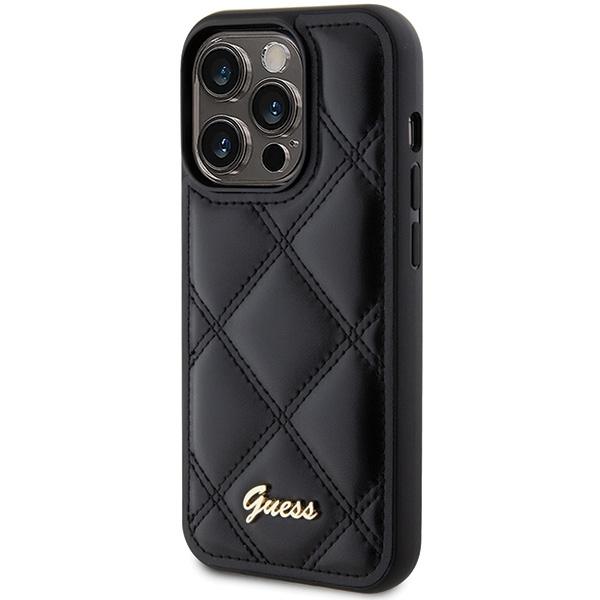 Guess Guhcp15Lpsqsqsk Iphone 15 Pro 6.1 Czarny/Black Hardcase Quilted Metal Logo