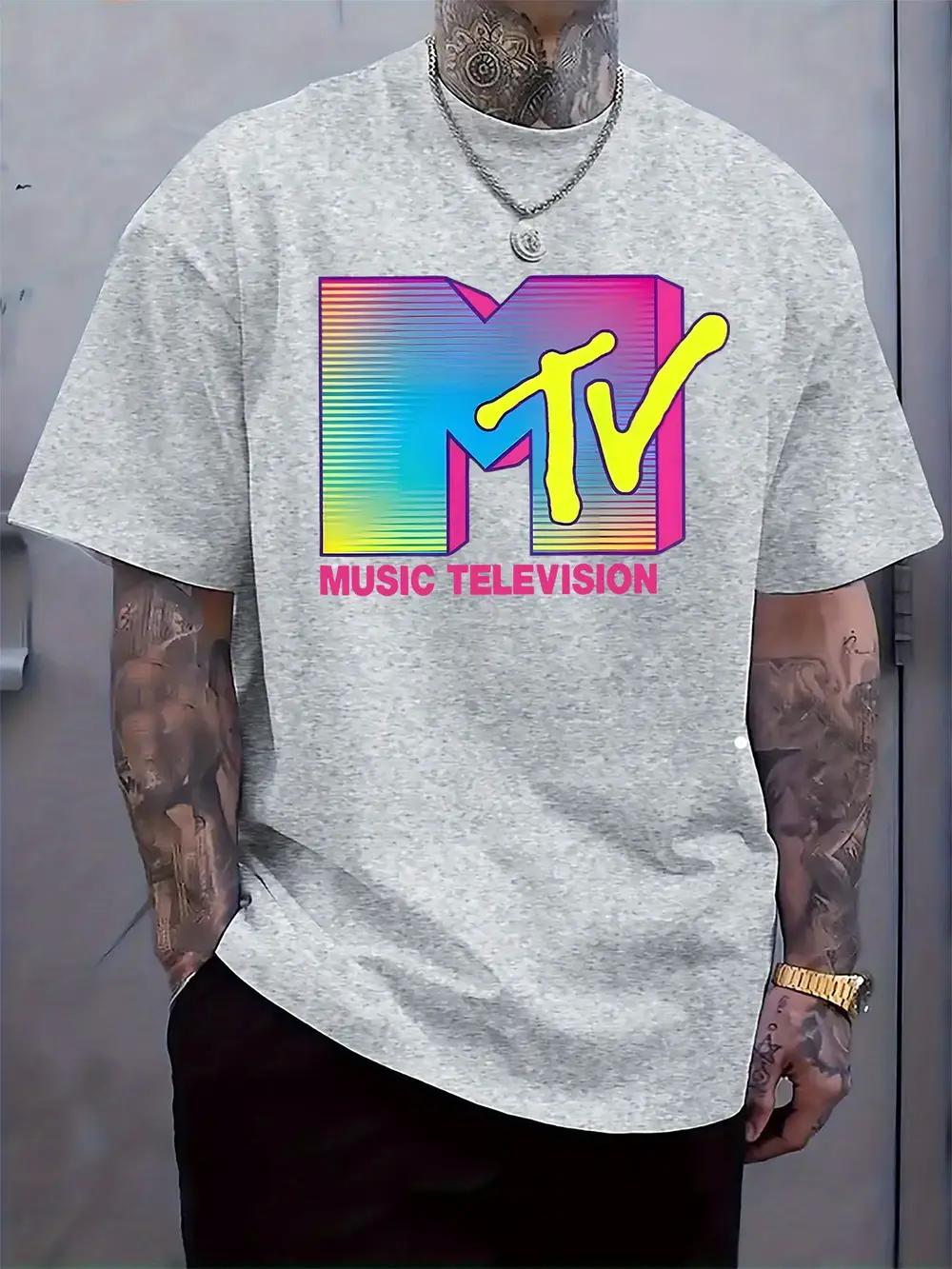 Black MTV Graphic T-shirt - Casual Crew Neck S