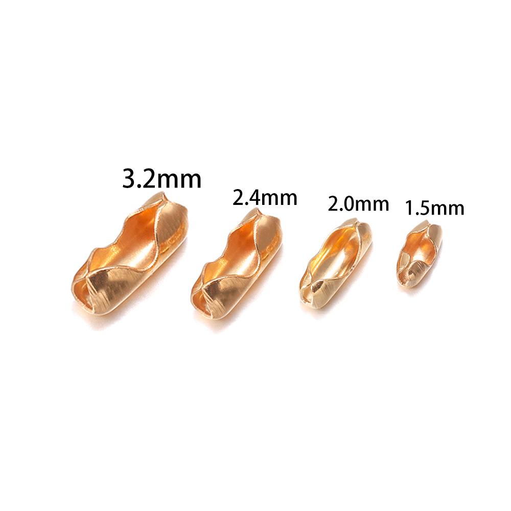 200ks/šarže Průměr 1,5/2/2,4/3,2 mm Konektory kuličkového řetízku Spony Konektory pro svépomocné nálezy šperků Výroba zásob
