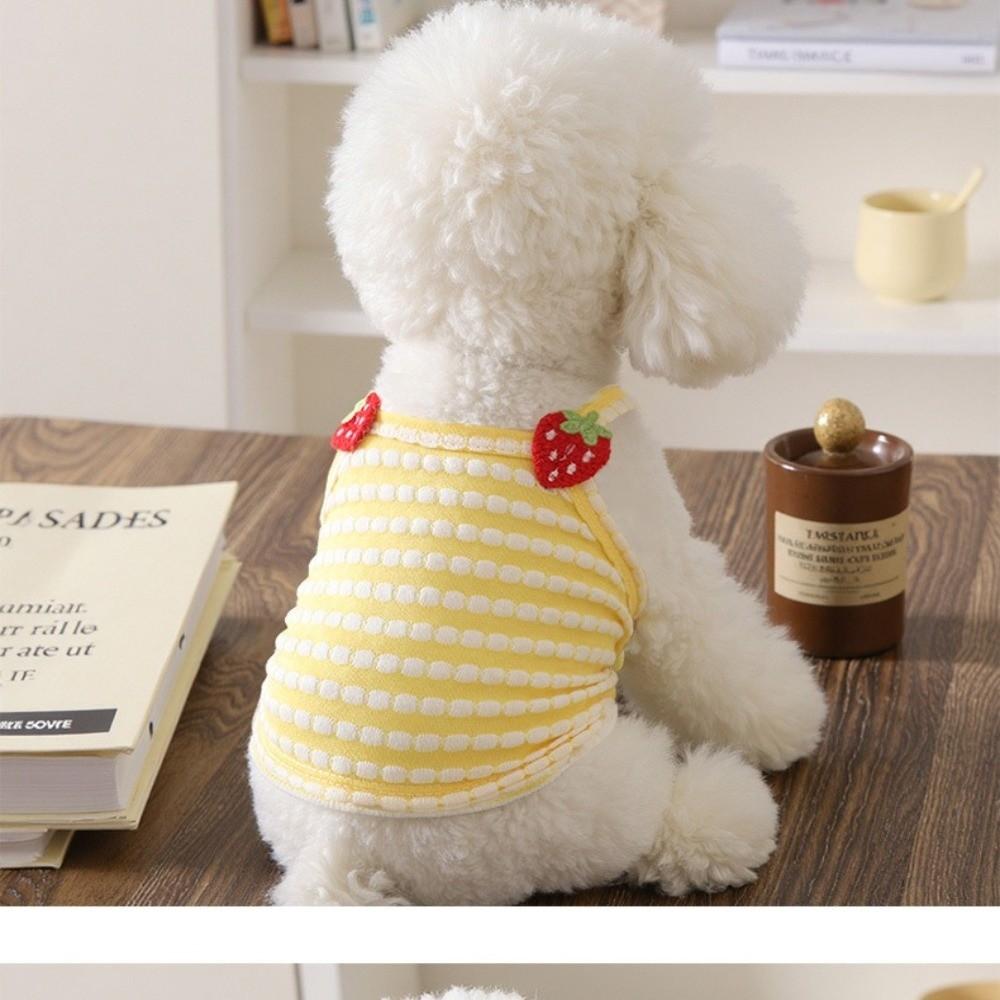 Strap Dog Vest Striped Pattern Puppy Outfit Cute Style PET Dress Photo Props