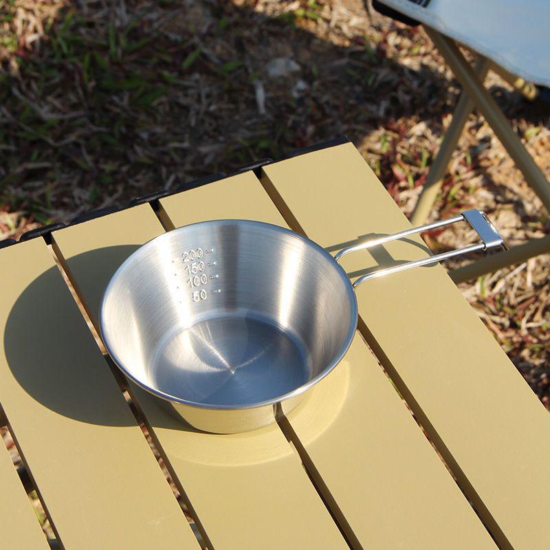 Portable 304 Stainless Steel Camping Cup: Outdoor Folding Sierra Cup for Coffee, Noodles, and Rice