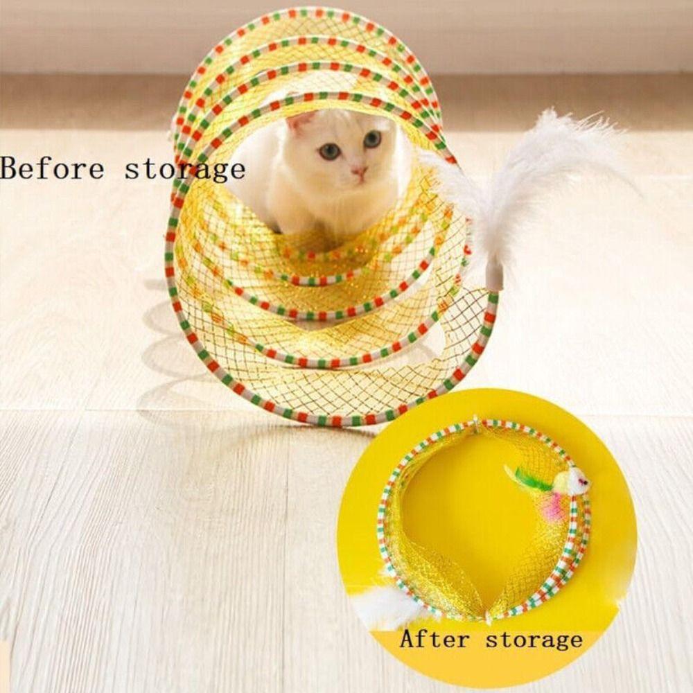 Stretchable Coil Spiral Toy Foldable Pet Interactive Toy Creative Cat Coil Tunnel Toys