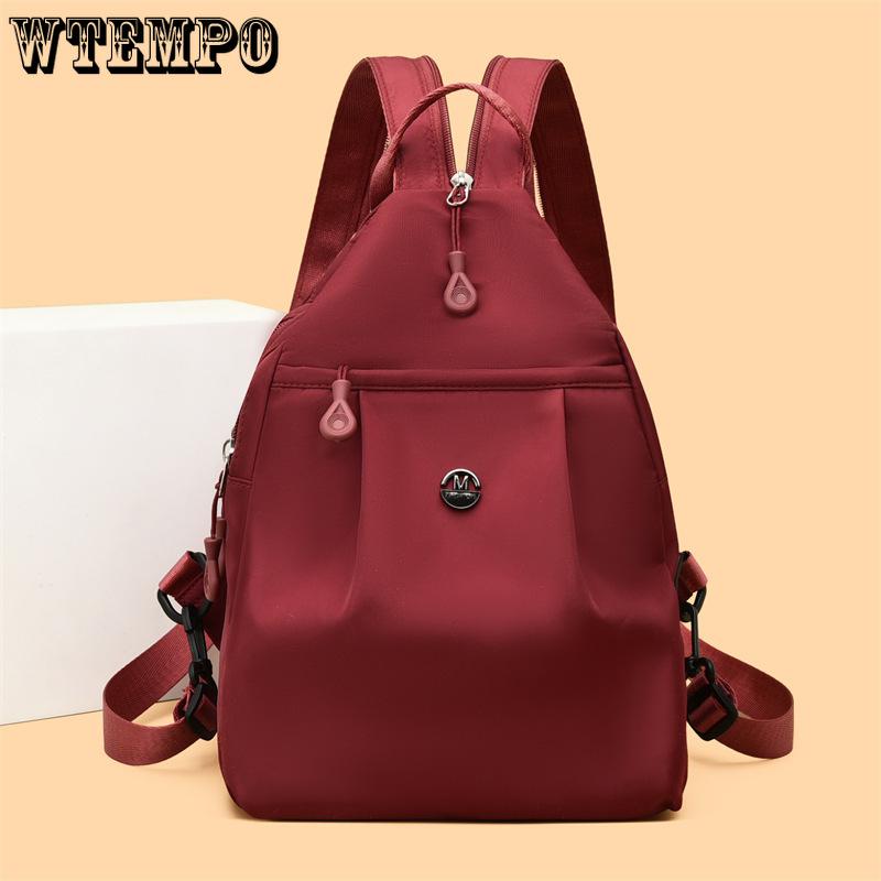Women's Nylon Backpack Lightweight Multi-Pocket Daypack Casual Rucksack for School Travel & Daily Use