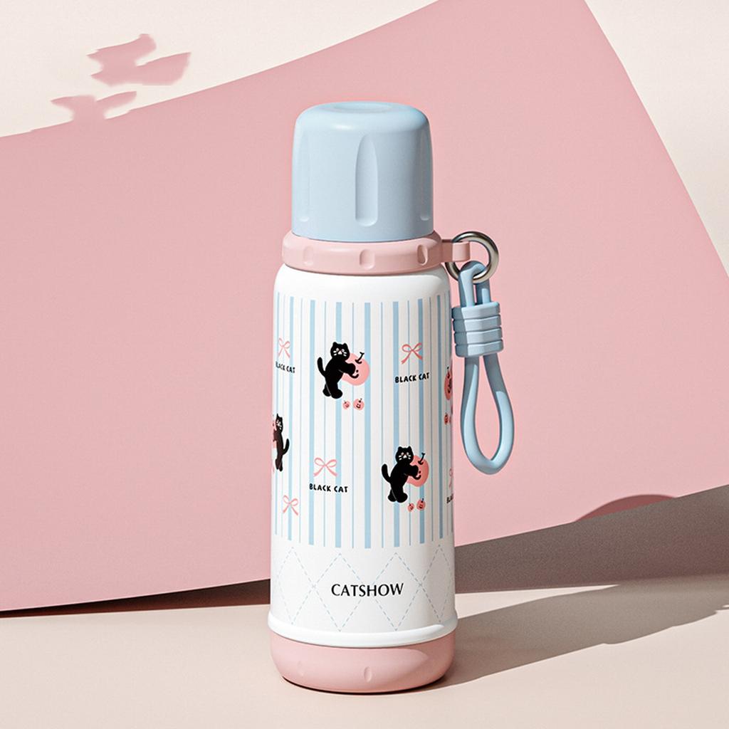 316 Stainless Steel Vacuum Cup, Portable with Carrying Strap, -up Straw, Outdoor Sports Water Bottle/13.5 Oz