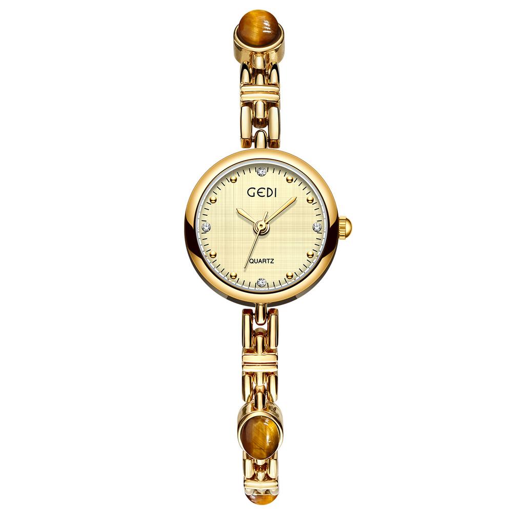 Watch Women'S Light Luxury Amber Stone Small Exquisite Fashion Temperament High Sense Chain Belt Niche Quartz Watch