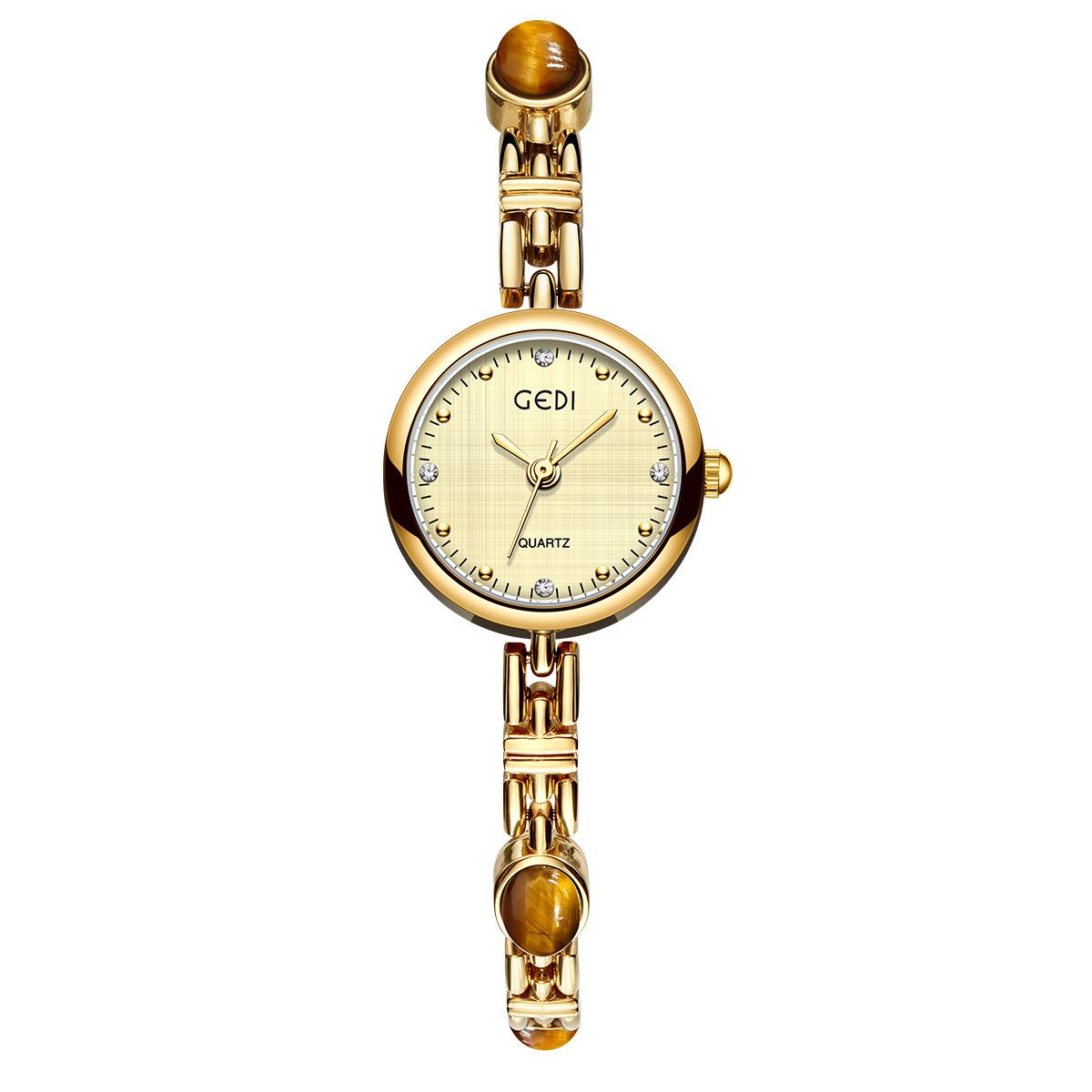 Watch Women S Light Luxury Amber Stone Small Exquisite Fashion Temperament High Sense Chain Belt Niche Quartz Watch